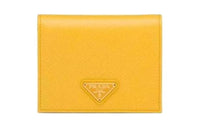 PRADA Leather Wallet Women's Yellow