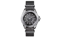 CHANEL Wrist Watch Quartz Movement Crocodile Leather Strap Black Dial Men's
