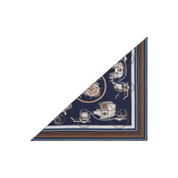HERMES Cashmere Knit Scarves Women's Marine Blue