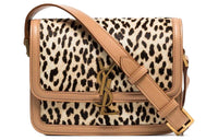 SAINT LAURENT SOLFERINO Print Shoulder Bag Trumpets Women's Beige Brown