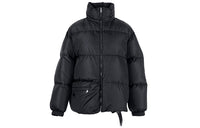 PRADA Solid Color Stand Collar Down Jacket Women's Black