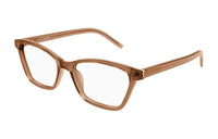 SAINT LAURENT Plastic Cat Eye Eyeglass Frames Unisex Brown