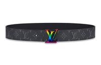 LOUIS VUITTON Lv Initiales Reversible Belt Monogram Eclipse Taiga 40MM