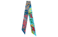HERMES Silk Scarves Women's Ocean Blue/Cerulean
