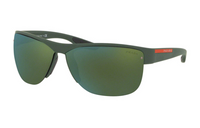 PRADA Plastic Irregular Shape Sunglasses Men's Green