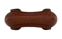 SAINT LAURENT Leather Brass Metal Wristbands Men's Umber