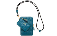 DIOR Caro Cow Leather Handbags Clutches Regular Women's Steel Blue