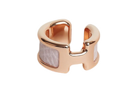 HERMES Karat Gold Clip-On Earrings Unisex Rose Gold