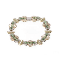 MIU MIU Metal Crystal Necklaces Women's Gold