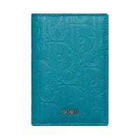 DIOR Calfskin Card Holder Men's Blue