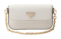 PRADA Saffiano Leather Handbag, Shoulder Bag Mini Women's White