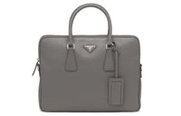 PRADA Leather Shoulder Bag Crossbody Bag Handbag Regular Men's Marble Gray