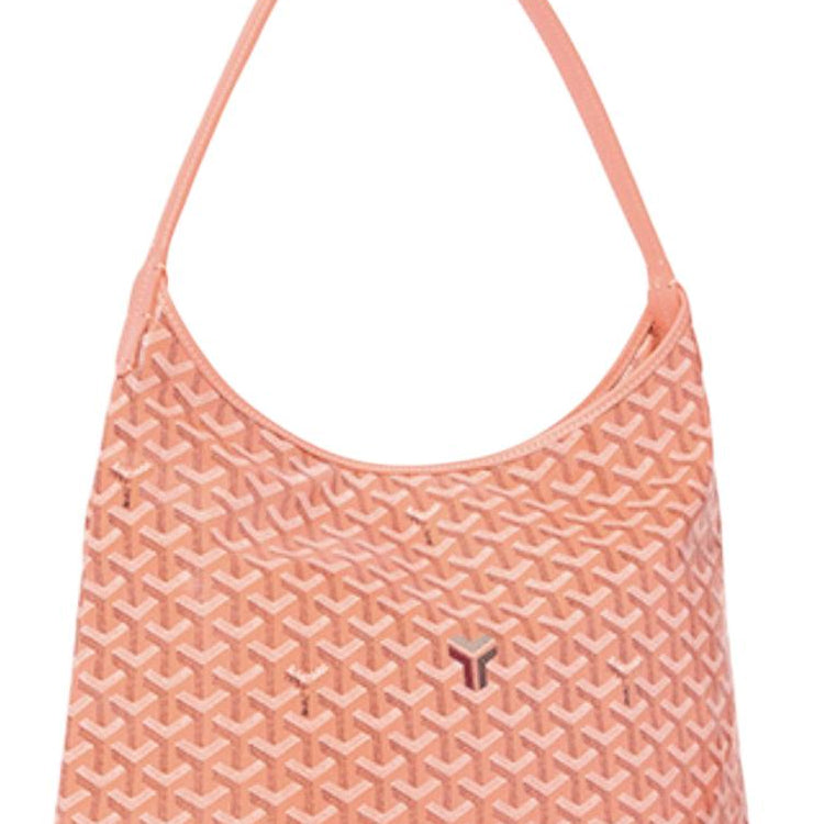 GOYARD Bohème Hobo Canvas With Leather Hobo Bag, Shoulder Bag Women's Coral Pink