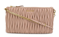 MIU MIU Leather Shoulder Bag Crossbody Bag Women's Pink