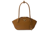 PRADA Leather One Shoulder Handbags Small Size Women's Caramel