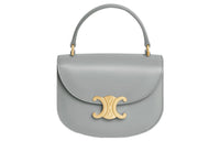 CELINE Triomphe Shiny Cow Leather Shoulder Bag Crossbody Bag Handbag Mini Women's Pearl Blue