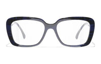 CHANEL Acetate Irregular Shape Eyeglass Frames Men's Blue