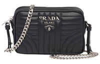 PRADA Diagramme Cow Leather Crossbody Bag, Shoulder Bag Women's Black
