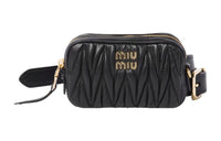 MIU MIU Matelassé Leather Fanny Pack Women's Black