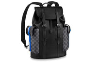 LOUIS VUITTON CHRISTOPHER Cow Leather Backpack Small Size Men's Black