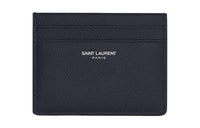 SAINT LAURENT Grained Embossed Leather Card Clip Card Holder Men's Midnight Blue