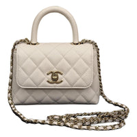 CHANEL Grain Cow Leather Shoulder Bag, Crossbody Bag, Handbag Women's White