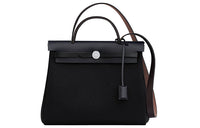 HERMES Herbag Zip Canvas Handbag Shoulder Bag Crossbody Bag Unisex Black/Ebony/Indigo