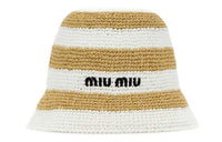 MIU MIU Raffia Bucket Hats Women's White