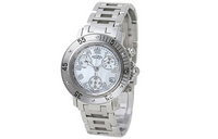 HERMES Clipper Collection Wrist Watch Quartz Movement Stainless Steel Strap 33mm White Dial Women's Watch