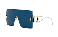 DIOR Metal Irregular Shape Sunglasses Unisex Gold
