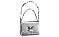 LOUIS VUITTON Twist Epi Leather Shoulder Bag Crossbody Bag Small Size Women's Silver