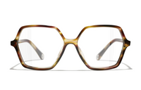 CHANEL Acetate Irregular Shape Eyeglass Frames Women's Tortoiseshell