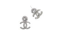 CHANEL Stud Earrings Women's Silver