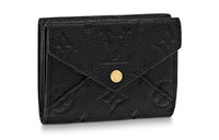 LOUIS VUITTON Embossed Soft Grain Cow Leather Wallet Women's Black