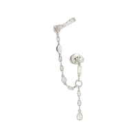 HERMES 18K White Gold Earrings Unisex White