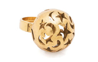 SAINT LAURENT Pre Owned 1990s Cut out detail Ball Ring