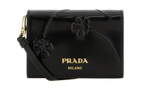 PRADA Leather Shoulder Bag, Crossbody Bag, Wallet Women's Black