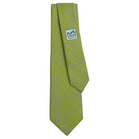 HERMES Silk Ties Men's Yellow Green