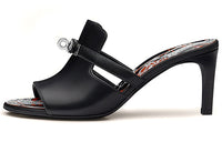 HERMES Cute Stylish Sandals Women's Black