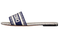 DIOR Dioriviera Slip Resistant Slide Slippers Women's Blue Beige