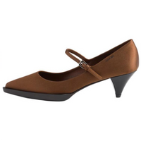 PRADA Satin Pumps Cone Heel High Heels 5.5cm Women's Brown