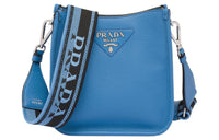 PRADA Leather Crossbody Bag Shoulder Bag Women's Blue