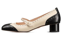 DIOR Spectadior Chunky Heel Mid-Low Heel Shoes Women's Black White