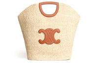 CELINE Cabas Cow Leather Handbag Large Size Women's Tawny
