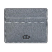 DIOR Grained Calfskin Card Holder Men's Dark Gray