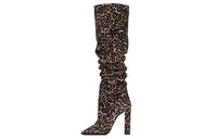 SAINT LAURENT Knee-High Boots 10.5cm Women's Leopard Print