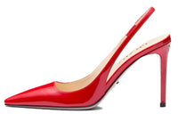PRADA Patent Slim Heel High Heels 9.5cm Women's Red