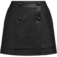 DIOR Leather Short Skirts Women's Black
