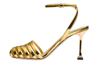 MIU MIU D'Orsay Strap Sandals Women's Gold