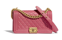 CHANEL Cow Leather Chain Bag Crossbody Bag Shoulder Bag Women's Pink